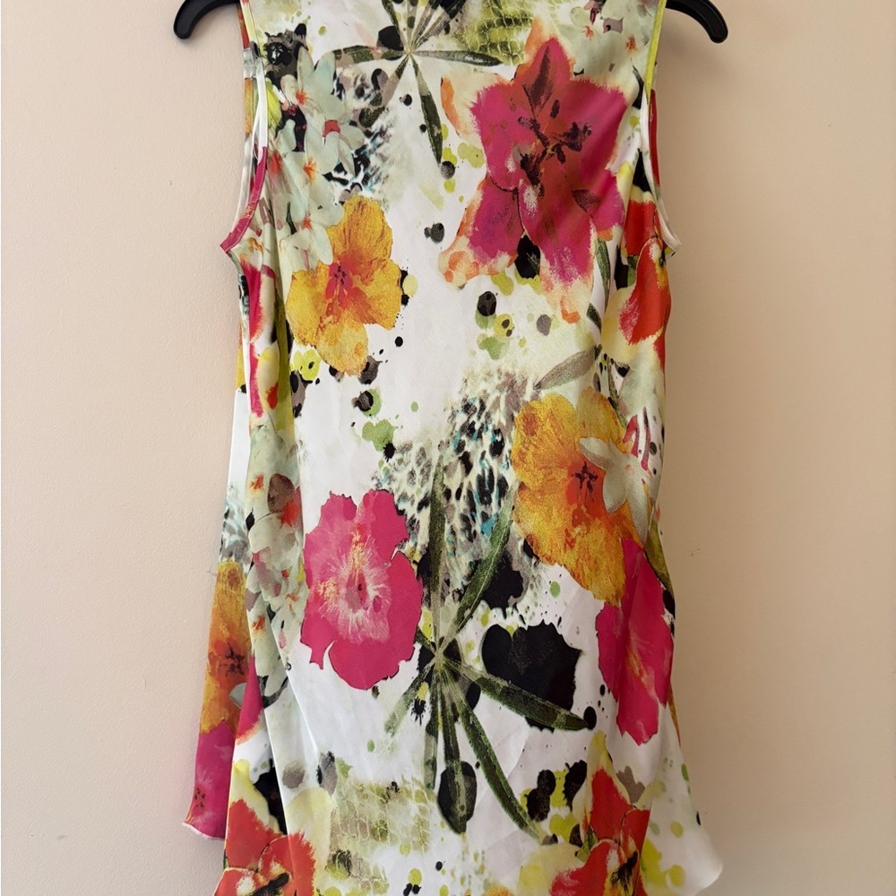 Renuar Women’s Size 4 Sleeveless Floral Print Cowl Neck Blouse - Picture 2 of 3